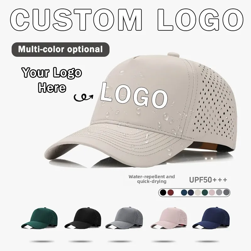 

New Custom Logo Waterproof Baseball Cap for Men and Women Summer Outdoor Quick-drying Breathable Sunscreen Truck Driver Hat