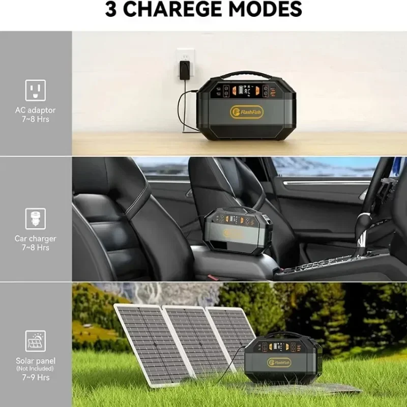 2025 P56 110V/230V Portable Power Station Camping Solar Generator 299Wh 330W AC Outlets Li-ion Battery Backup Power For Home Out