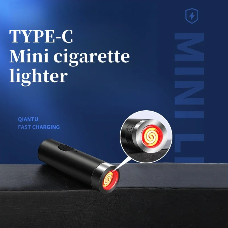 

Multi Functional Mini TYPE-C Intelligent Tungsten Wire Lighter Outdoor Windproof Metal Material USB Interface Keychain Lighter