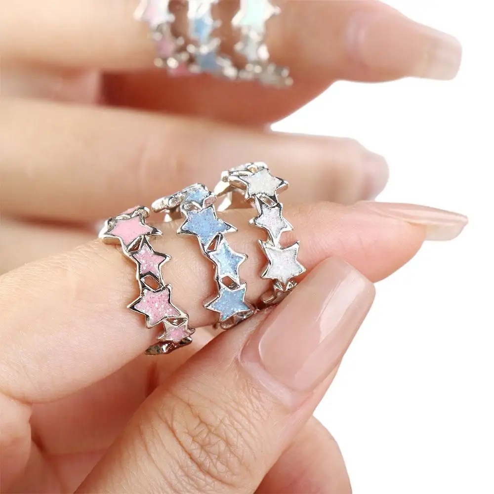 Geometric Irregular Star Ring Jewelry Accessories Korean Style Y2K Open Ring Alloy Minority Design Finger Buckle Decoration