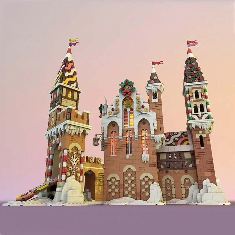 Modelo de fortaleza de cuento de hadas, bloques de construcción Moc, tecnología de Castillo de jengibre, bloques modulares, regalo, juguetes de Navidad, conjuntos DIY de montaje