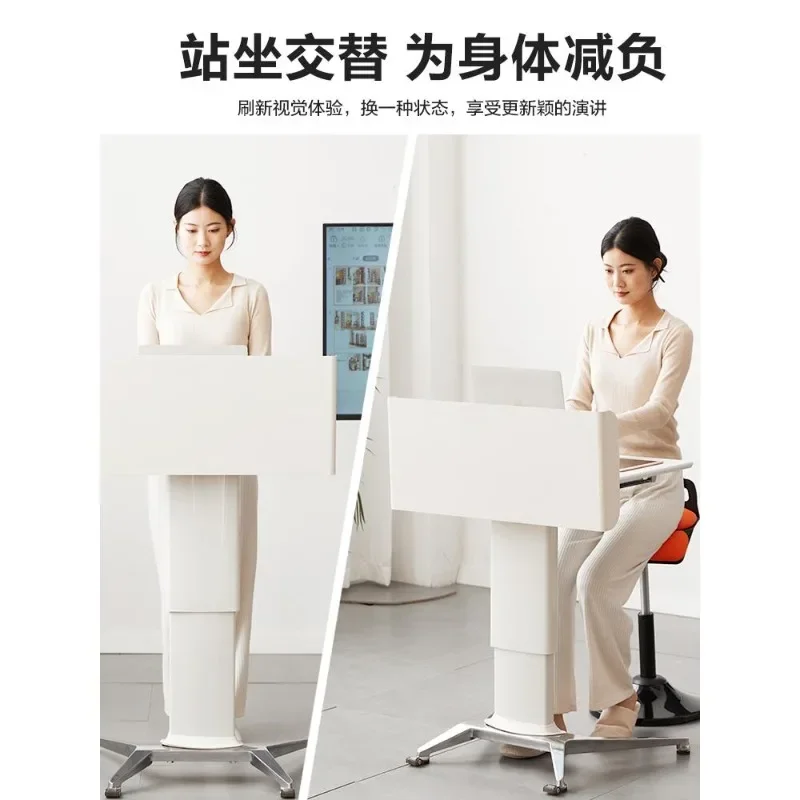 Podium Podium, Movable Lifting Small Table Training Chair Conference Room Classroom Podium