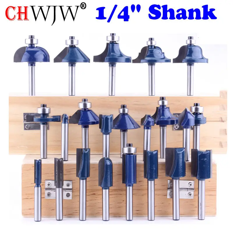 

1pcs 1/4" Shank wood router bit Straight end mill trimmer cleaning flush trim corner round cove box bits tools Milling Cutter