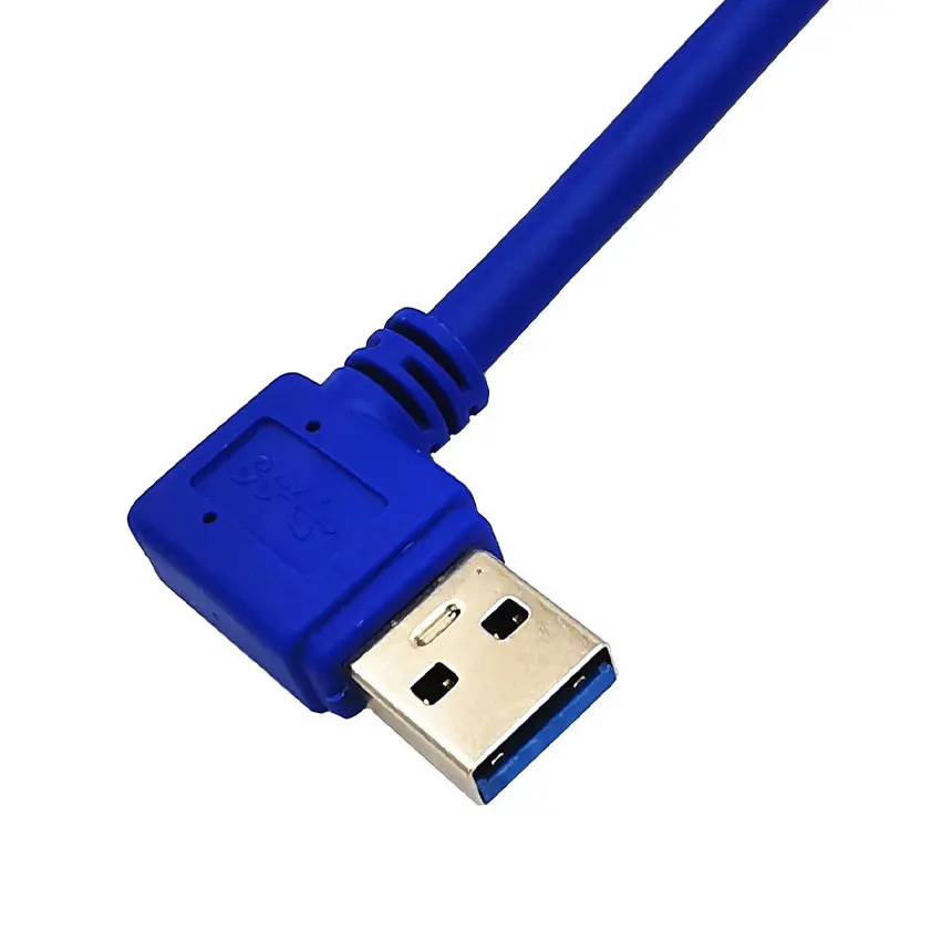 1 قطعة 90 درجة بزاوية USB 3.0 ذكر AM إلى USB 3.0 B نوع ذكر BM USB3.0 كابل للطابعة الماسح الضوئي HDD #6