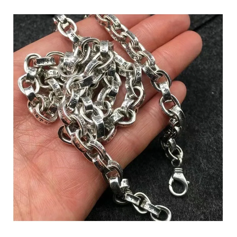 Tide Xuan Punk Cross Letter Necklace Style Retro Hip Hop Trend Necklace Men and Women Same Style