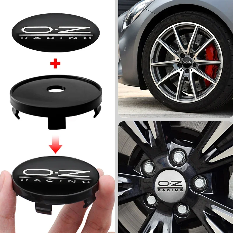 4pcs 60mm Car Styling OZ Racing O.Z Logo Car Wheel Hub Center Caps Sticker Rim Cover Decoration Badge Emblem Auto Accessories