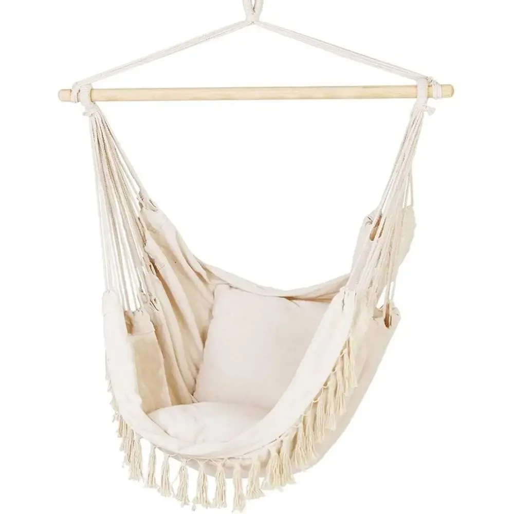 300-Pound Capacity Hammock Swing Chair with 2 Pillows, Ideal for Indoor or Outdoor Use