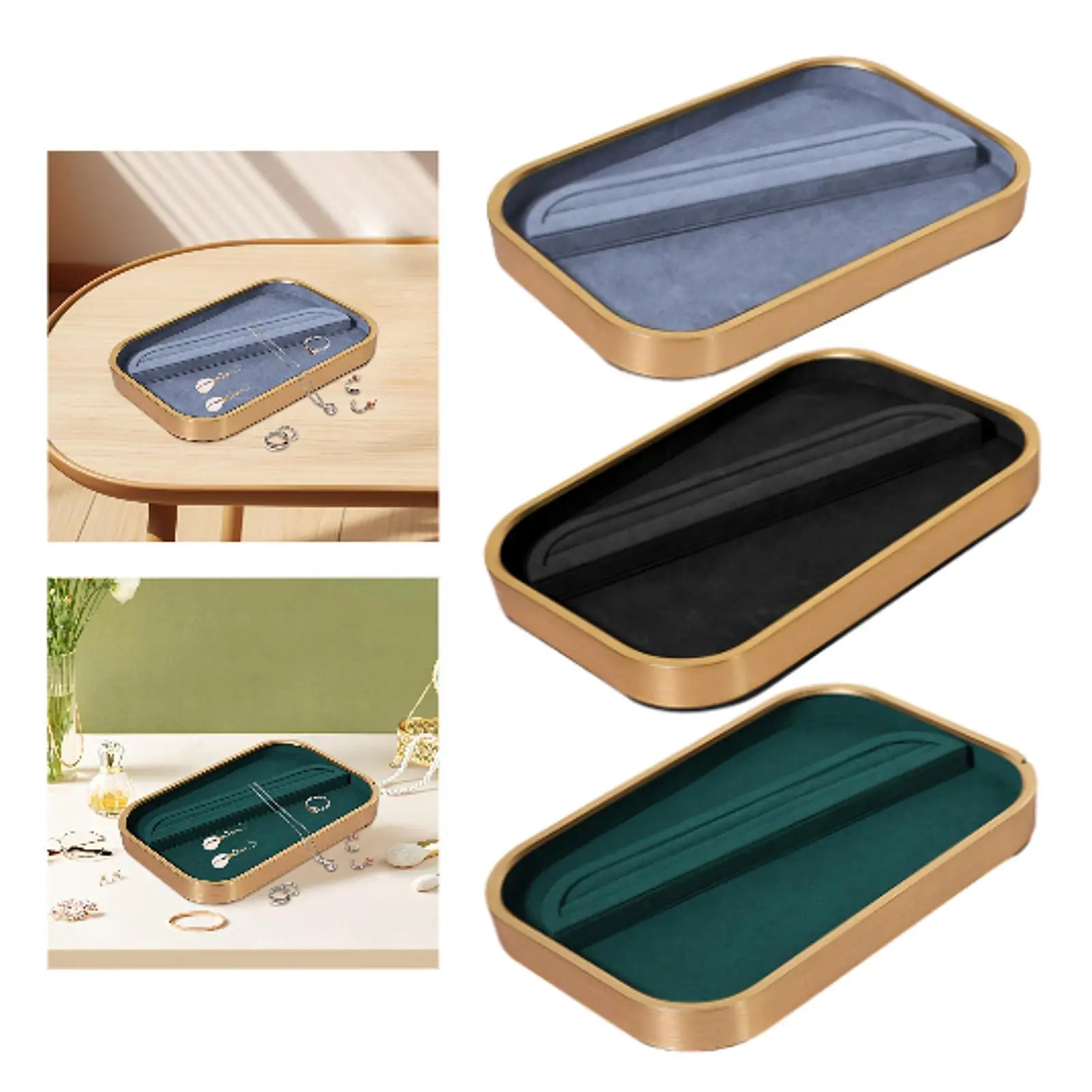 Jewelry Tray Portable Multifunction Jewelry Organizer Holder Rings Earrings Display for Counter Showcase Dresser Shop Store