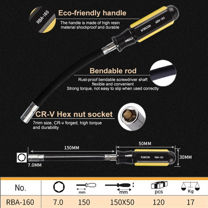 7 مللي متر الجوز سائق مرنة رمح المقبس وجع مفك عرافة الجوز 0.28 بوصة الجوز محرك الأدوات اليدوية