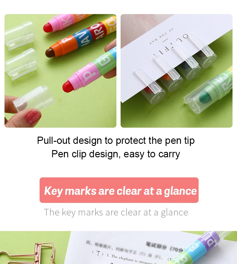 Farbe Highlighter Abnehmbare Spleißen Kreative Nette Stifte Retro Graffiti Markierung Stift für Kinder Studenten Schule Schreibwaren – Detail 6
