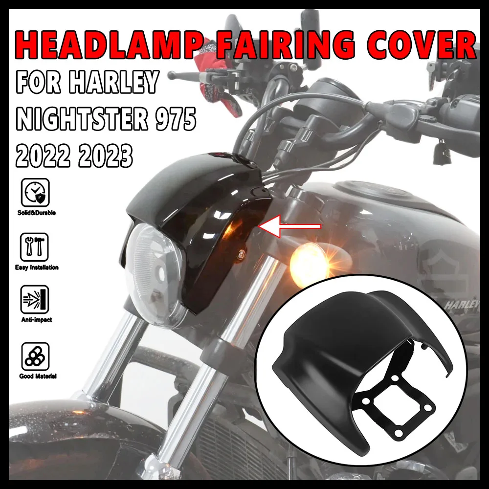 

For Harley Nightster 975 RH975 S 2022 2023 NEW Headlamp Fairing Cover Motorcycle Front Headlight Cowl Black Head Light Mask 975