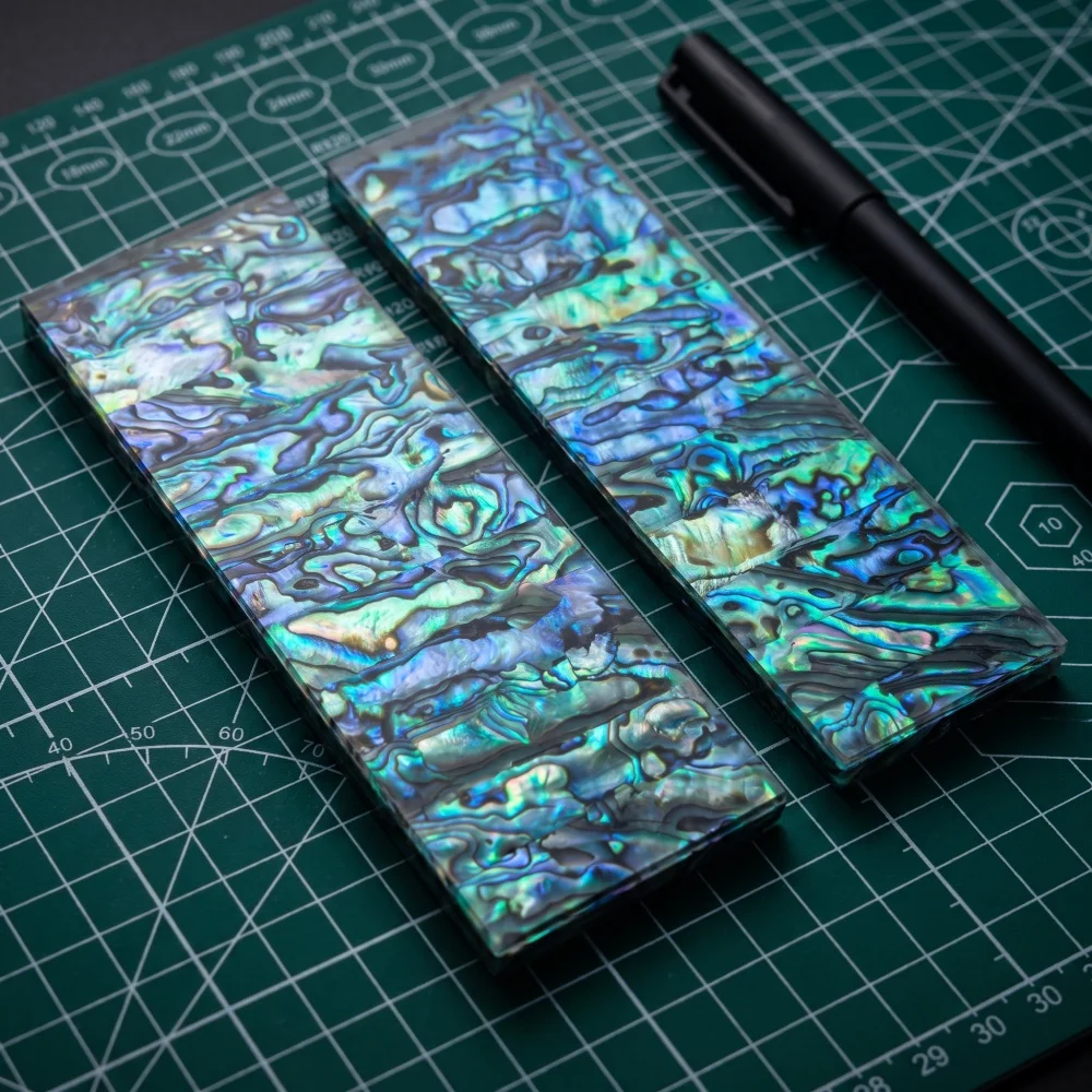 1 Piece Handle Scale Made of Acrylic with Natural New Zealand Abalone Shell, EDC Tool Grip Sheet, DIY Making Material