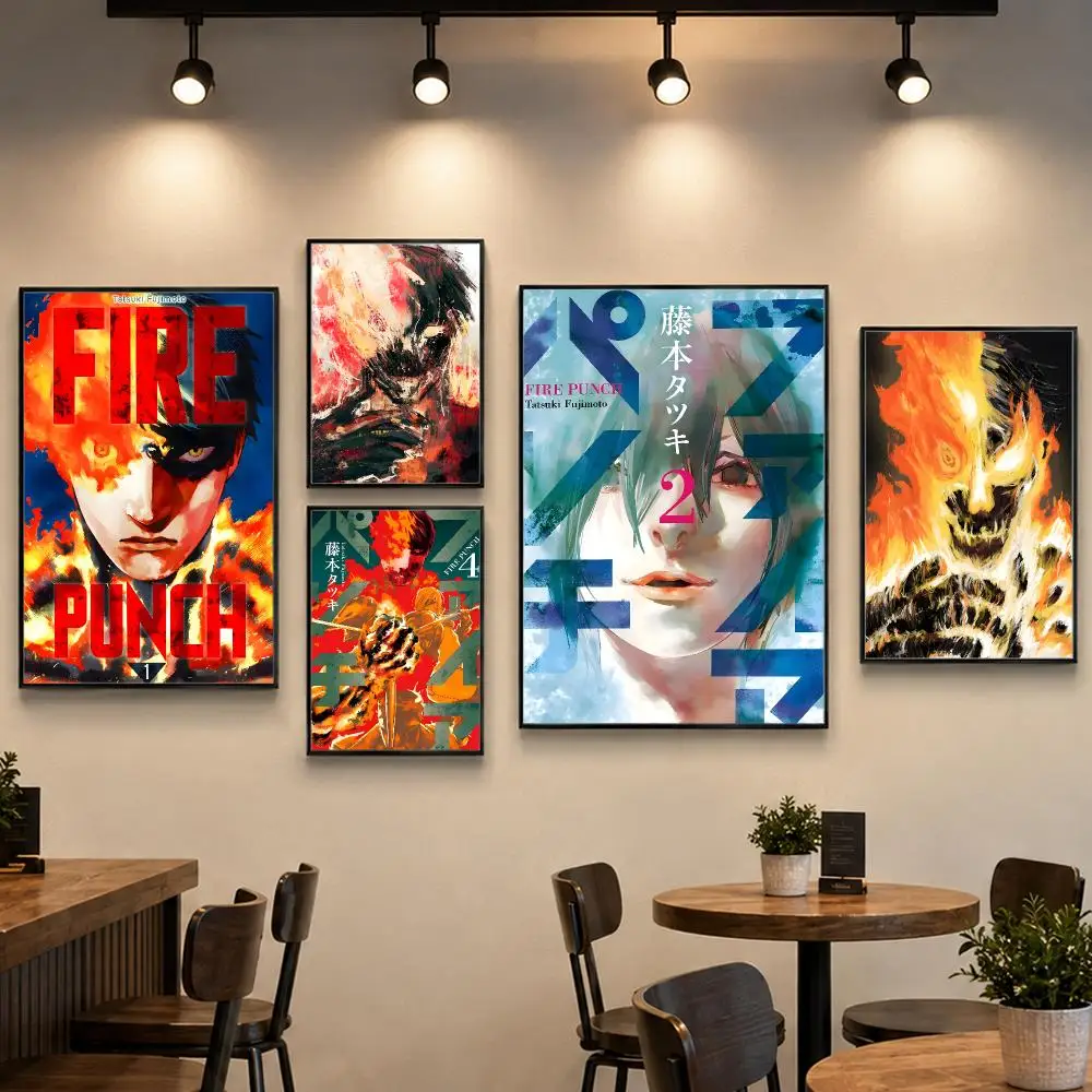 Dark Manga Fire Punch Poster PP Paper Wall Art for Living Rooms Bars Cafes Stylish Home Decor Gift
