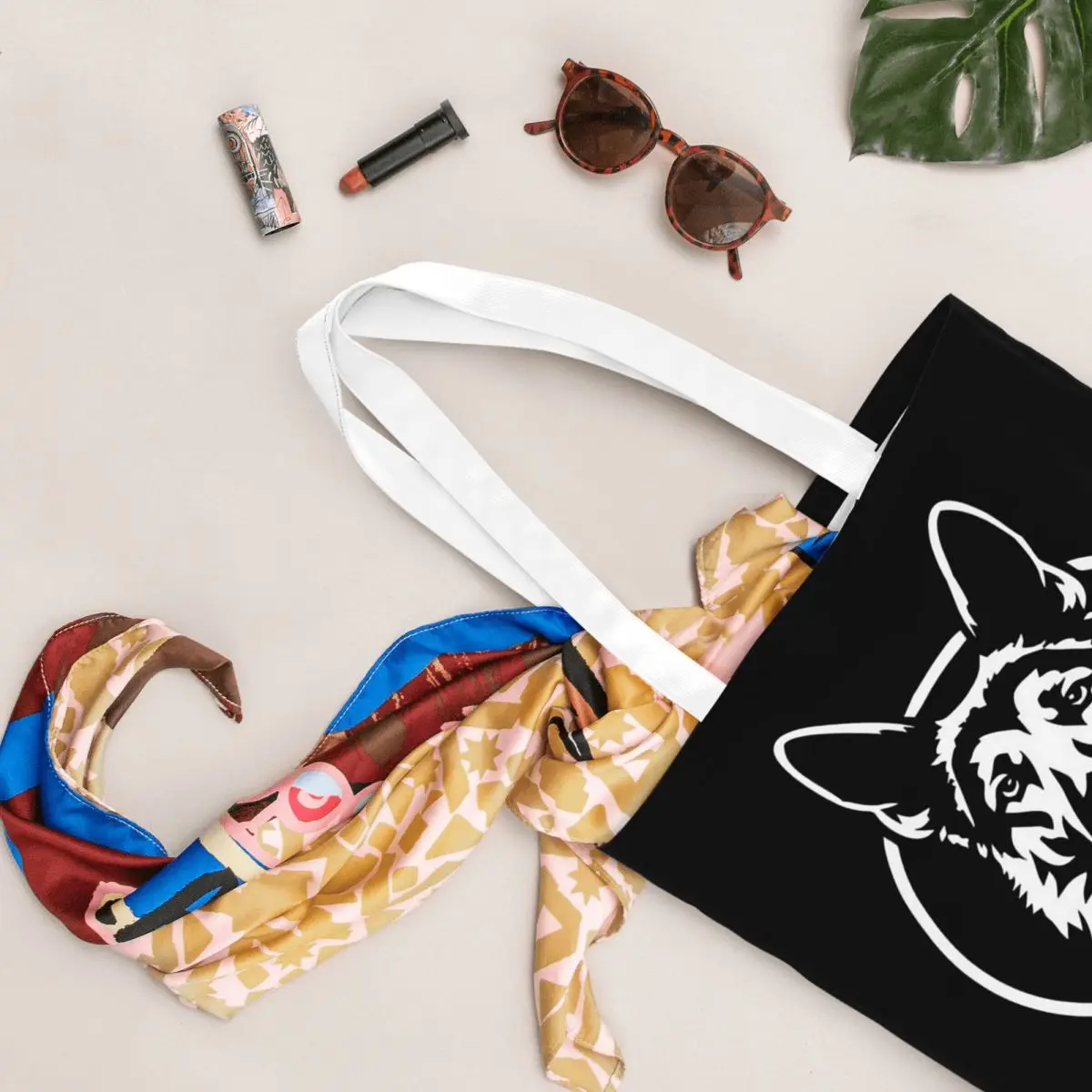 Duitse herdershond boodschappentassen canvas de draagtas herbruikbaar voor meisjes schoudertas reishandtas