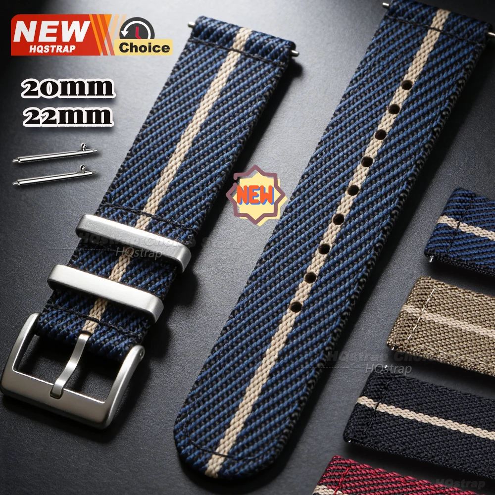 Nouveau bracelet en nylon tressé 20mm 22mm pour montre Omega, bracelet militaire à dégagement rapide pour montre Seiko, bracelet pour Rolex