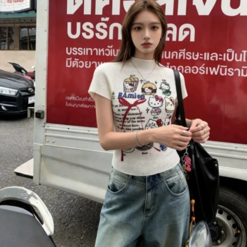 

Miyake Pleated Original Cartoon Print T-Shirt Plisse Women Fold Top 2026 Summer New Fashion Casual Versatile Slim Fit Pleats Top