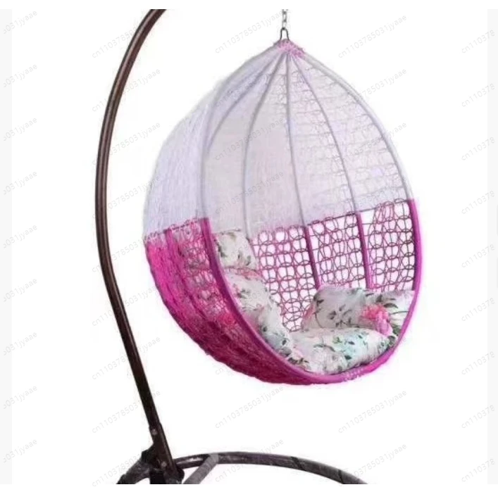 

Natural Wicker Patio Waterproof Cushioned Swing Hanging Seat for Terrace