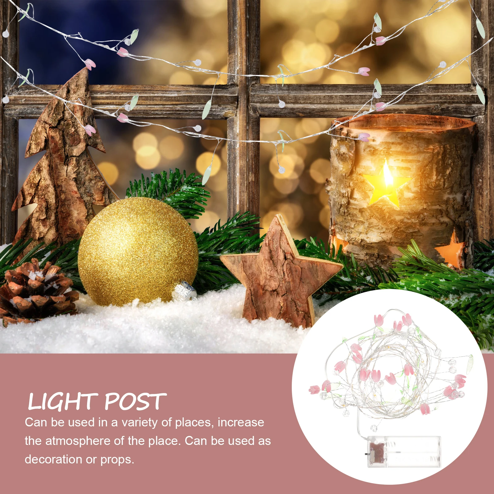 

Tulip String Plastic Creative Indoor Copper Lamp String Birthday Decorations Copper Wire Festival nament
