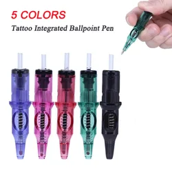 Agujas desechables para principiantes y diseñadores, Cartucho de bolígrafo de tatuaje, 5 colores, agujas universales para práctica de dibujo, 10 piezas