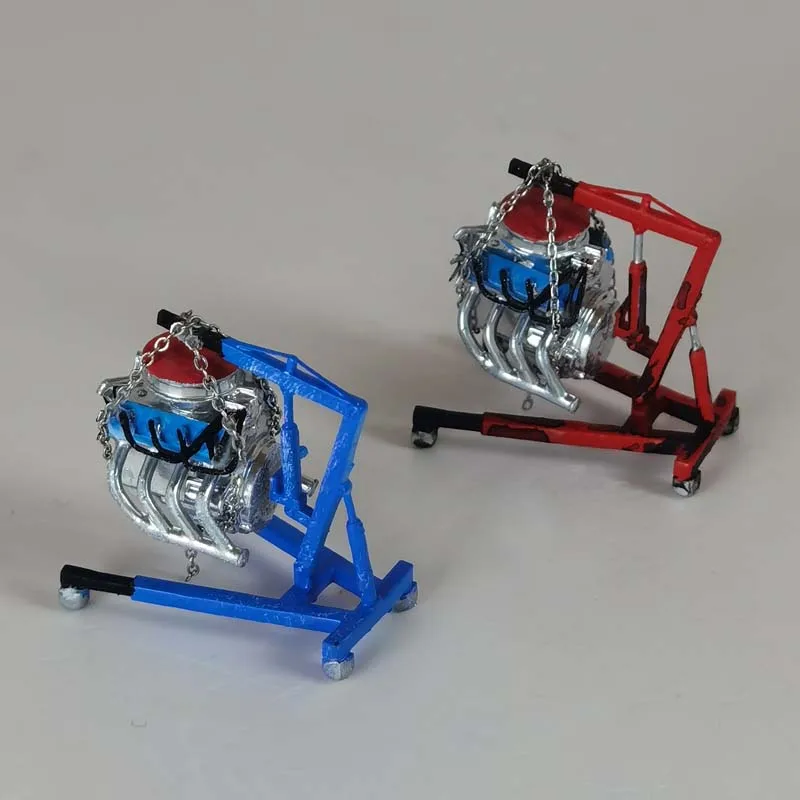 1/64 Scale Engine Hanger for Car Model Simulation Motor Suspension no/with Engines Repair Workshop DIY Parts Scene Decoration