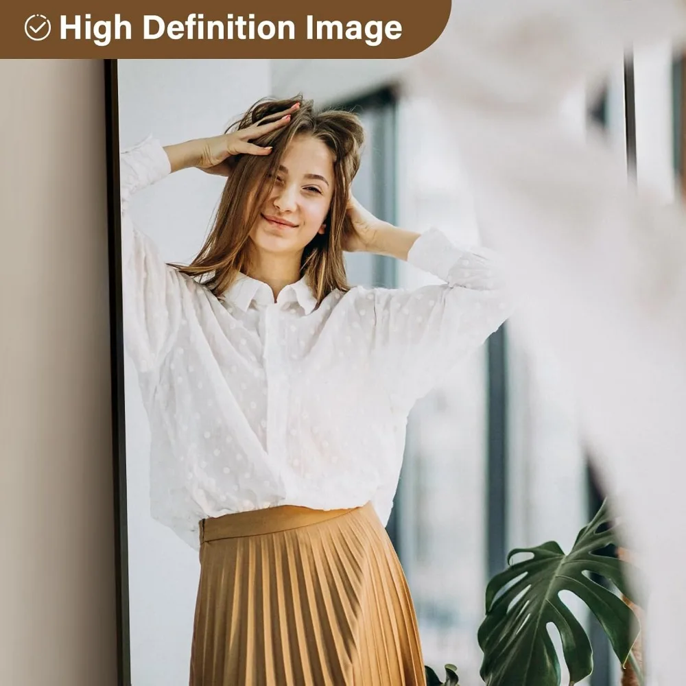 알루미늄 합금 프레임이 있는 전신 거울 바닥 거울 독립형 벽걸이형 바닥 거울 또는 대형 화장 거울