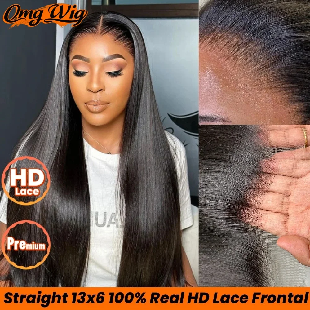 

Прямые 13x6 HD кружева спереди невидимая расплавленная кожа 2x6/4x4 HD кружевная застежка 100% человеческие волосы с натуральной линией роста волос плотность 150%