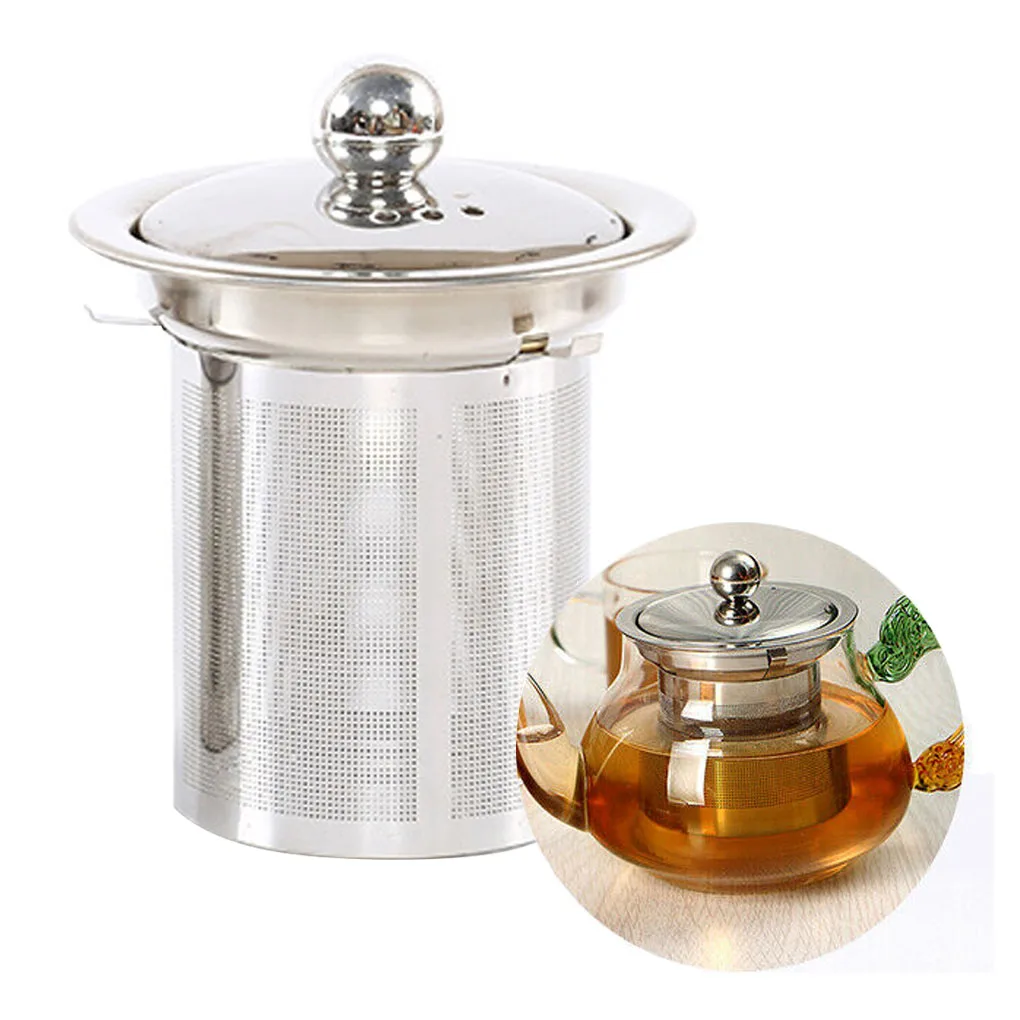 Stainless Steel Tea Strainers Set Updated Slim Threaded Lid for Black Tea Extra Fine Mesh Tea Infuser for Loose Leaf Tea