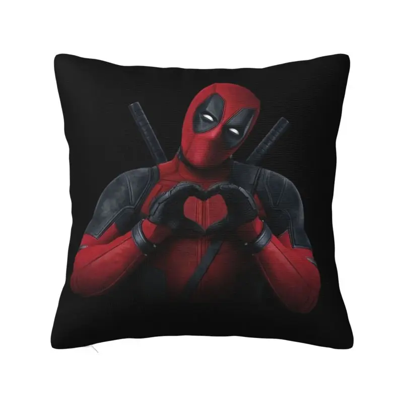 Custom Deadpool Heart Cushion Cover Velvet Cute Pillow Cases