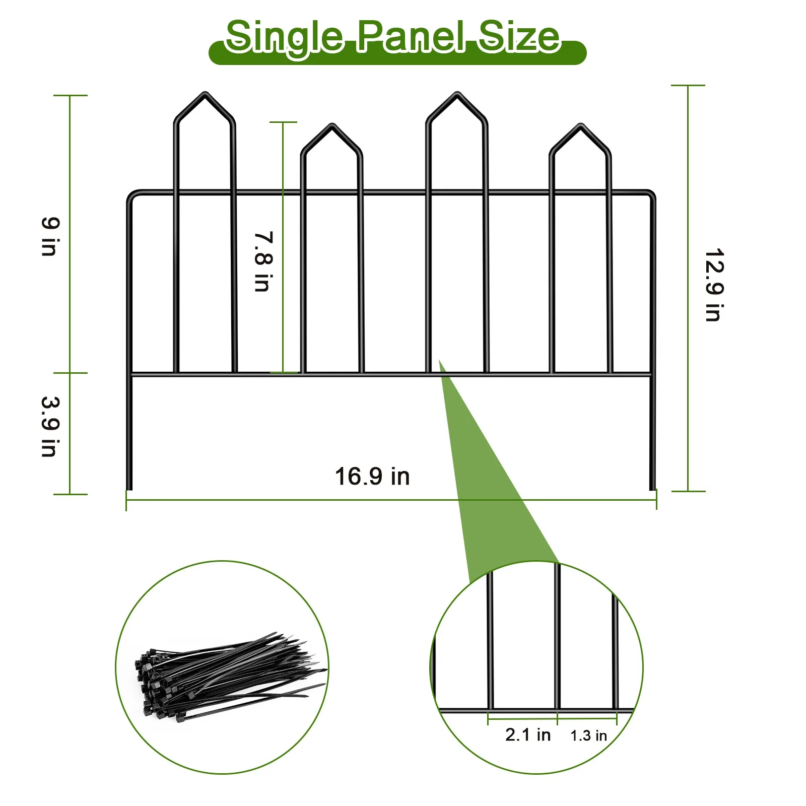 

Garden Decorative Fence Metal Wire Fencing Border Outdoor 13in(H)*10ft(L) Small Fencing for Flower Bed Lawn Shrub Vegetable