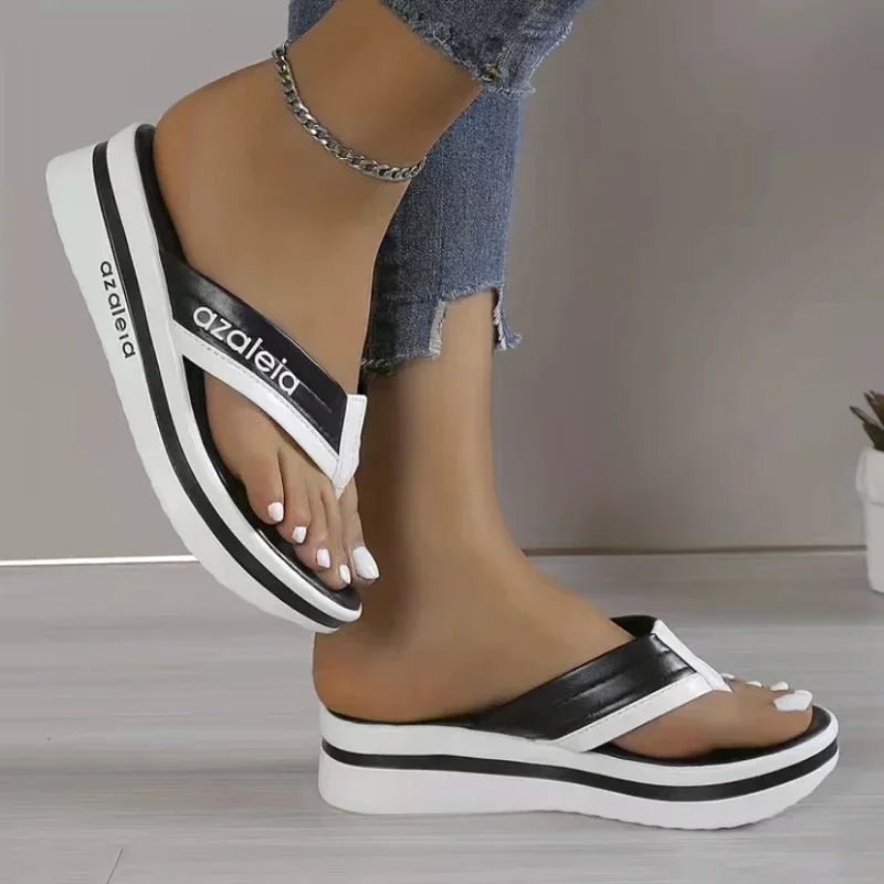 2024 New Women\'s Slippers Fashionable Flip Flop Designer Brand Wedge Sandals Women\'s Platform Shoes Summer Beach Shoes