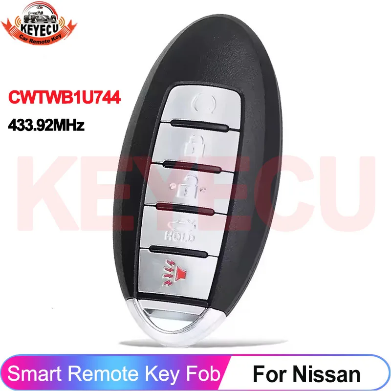 

KEYECU CWTWB1U744 433,92 МГц для Nissan Patrol Armada для Infiniti QX80 2014 2015 2016 2017 2018 5 кнопок брелок Smart Remote Key