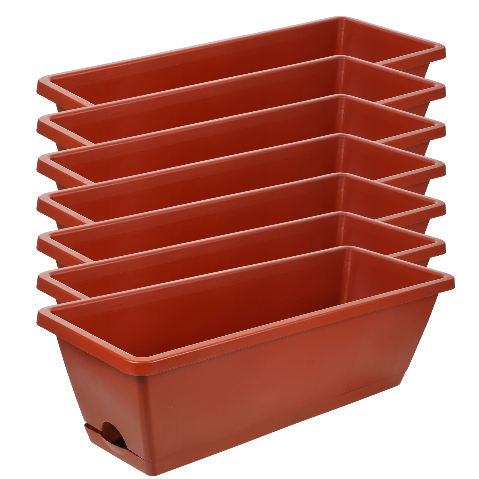 

7pcs Balcony Planter Resin Flower Pot 43x15x19cm Brick Size Plant Container for Succulents Outdoor