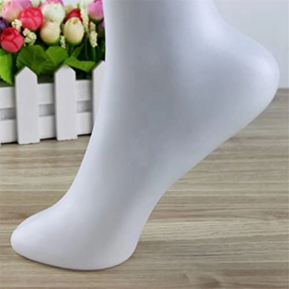 2 Pcs Mannequin Foot Sock Model Female Foot Sock Display Short Stocking Ankle Bracelet Jewelry Display Stand, White