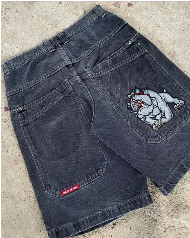 

Men streetwear pants Denim 2000s Jinco Pants Baggy JNCO Jeans Y2k Clothes Shorts Jort JNCOS Casual Gym men shorts