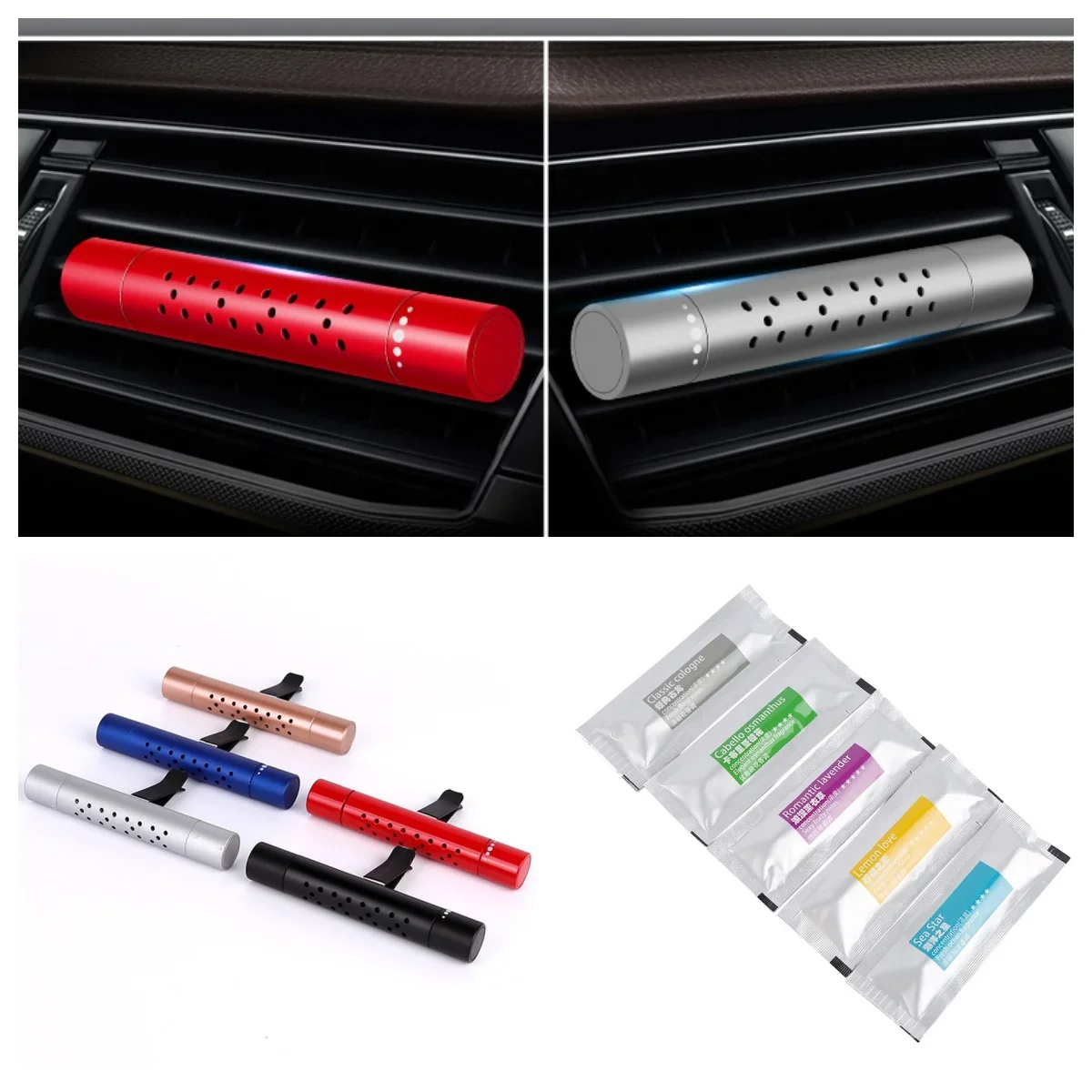 5 Styles Car Air Freshener Aroma Diffuser Automotive Air Conditioning Outlet Inner Core Solid Perfume Car Accessories