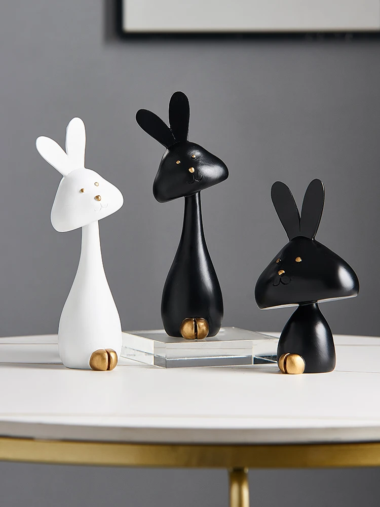 

Nordic Simple Rabbit Resin Accessories Decorations For Home Creative Girls' Bedroom Furnishings Children's Room Animal Ornaments