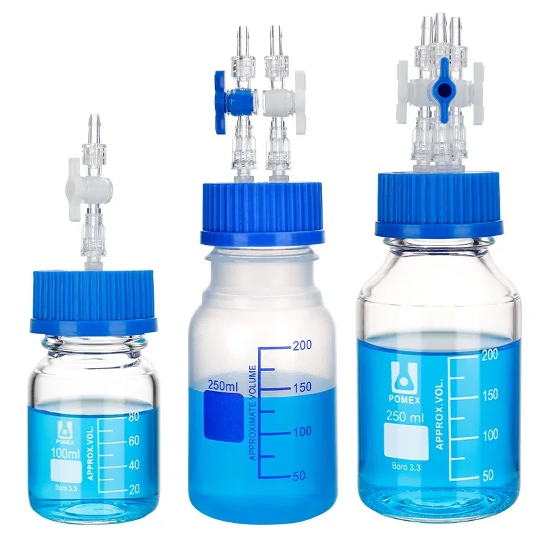 

Negative Pressure Buffer Glass Bottle Sampling Waste Liquid Bottle ,With Switch Valve 100~1000ML Feeding Bottle Cap GL45-POMEX