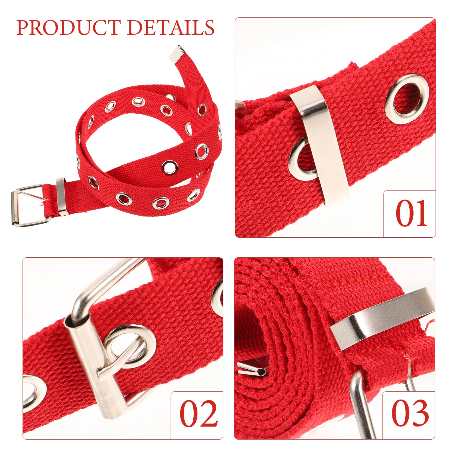 

Women Waist Belt Canvas Hollow Adjustable Lightweight Breathable Matching Jeans Dress Durable Practical Fits Girls Women