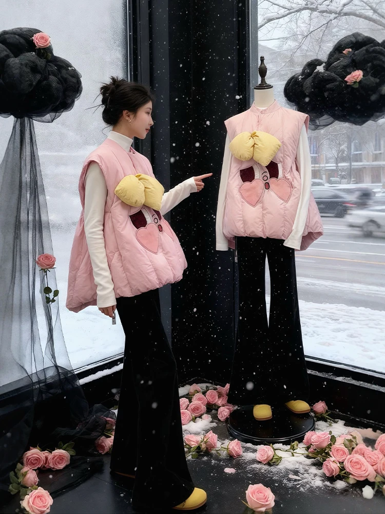 

Winter Faion plus Size Tee Piece Set Dopane Pink Cotton Vest T-irt Flared Pants Women's Warm Casual Wear