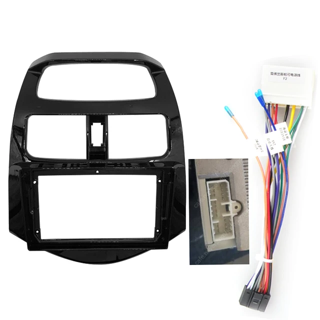 9-calowe radio samochodowe 2 Din Fascias Stereo Panel Frame Mounts z kablem wiązki do Chevrolet Spark 2010-2013