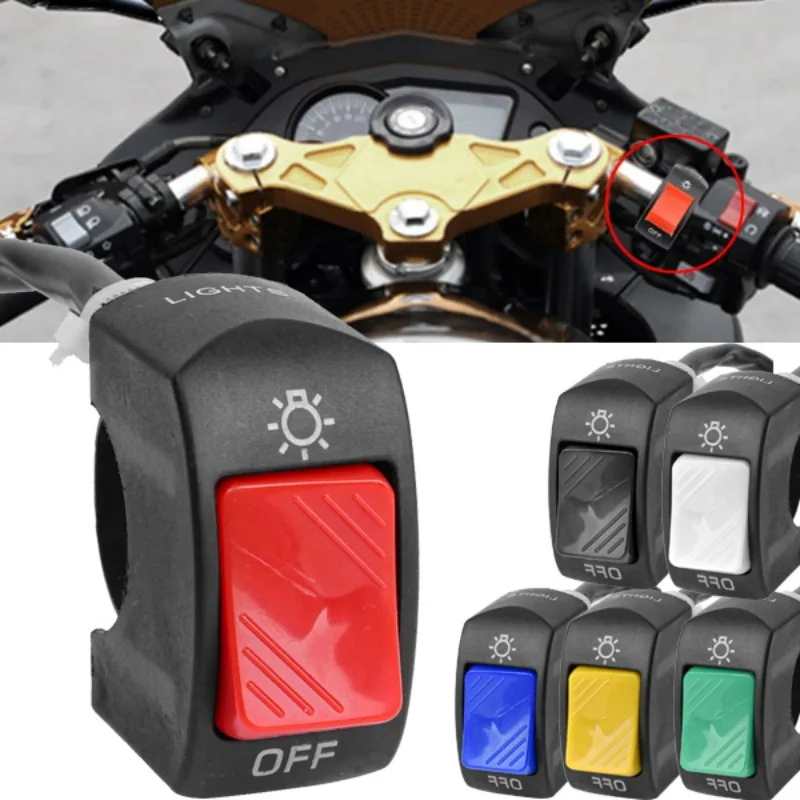 22mm Motorcycle Control Switch Button Handlebar Mount ON OFF Control Buttton Headlight Signal Lamp Modified Switches Accessories