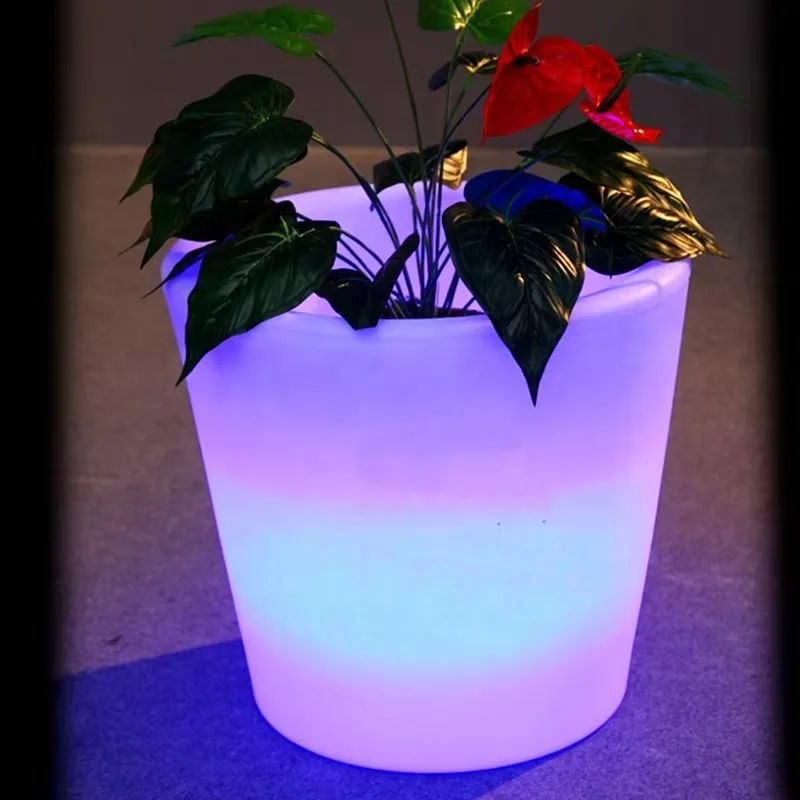 Rotomolding PE Container LED Light Flower Vase Garden Plant Pot Party customized