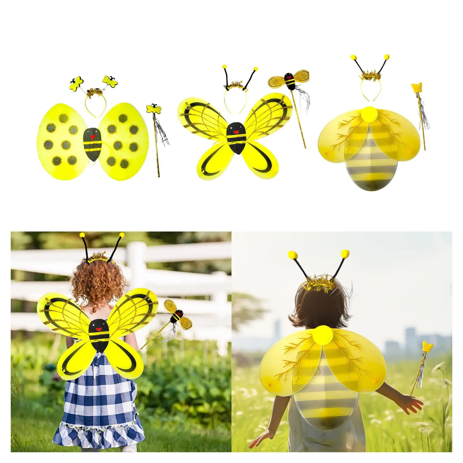 Disfraz de Abeja para Niños, Conjunto de Accesorios de Cosplay para Disfraces, para Sesiones de Fotos de Halloween, Carnaval y Actuaciones
