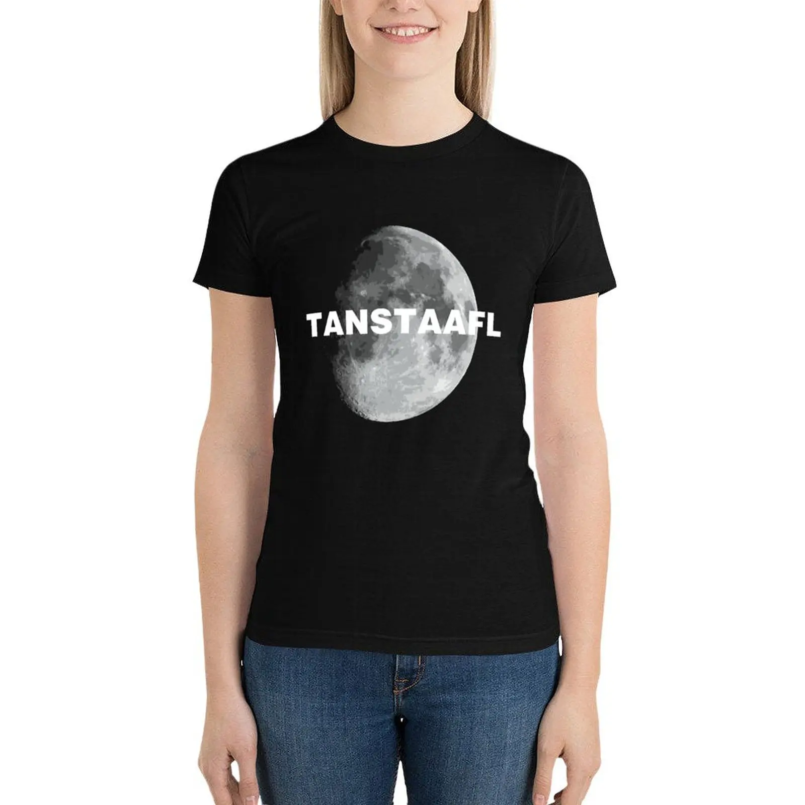 TANSTAAFL & Moon T-Shirt Blouse Female clothing vintage clothes Women's clothing