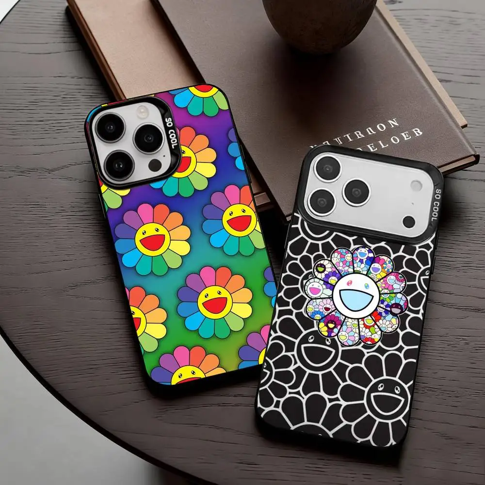 

Takashi M-Murakamis F-Flowers Phone Case For iPhone17,16,15,14,13,12,11 Plus,Pro Max Candy Silver Plated Inside Cover
