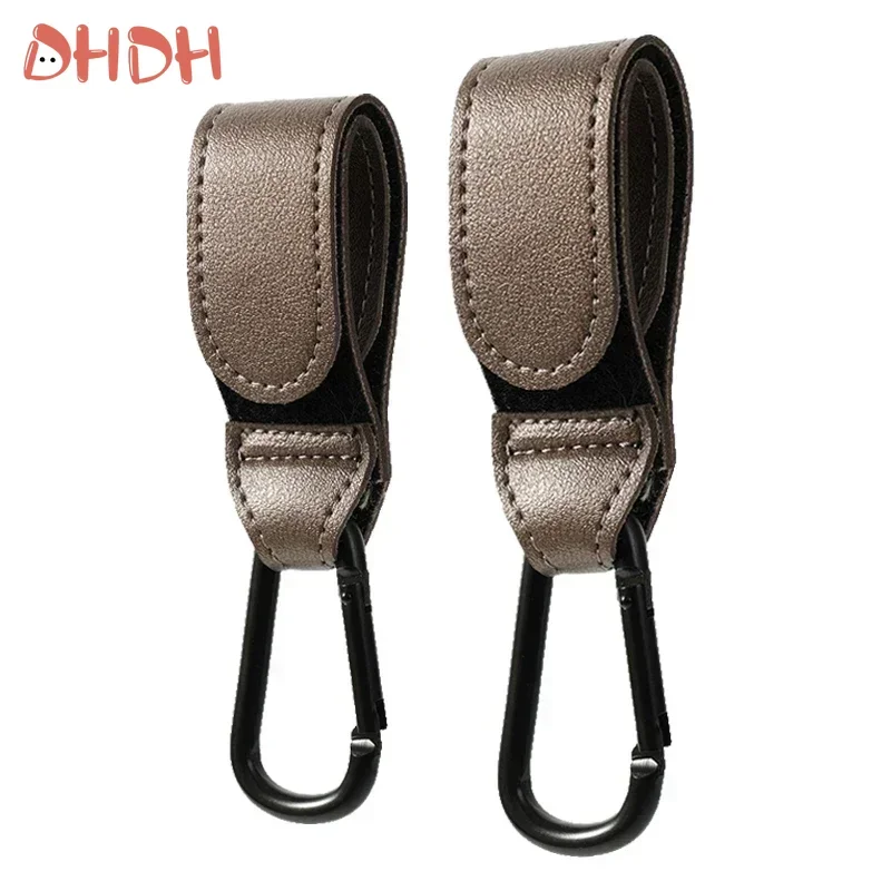 2個入り レザー ベビーカーフック 調節可能 PU カートフック おむつバッグハンガー ベビーカーオーガナイザー 旅行用品 ママと子供向け