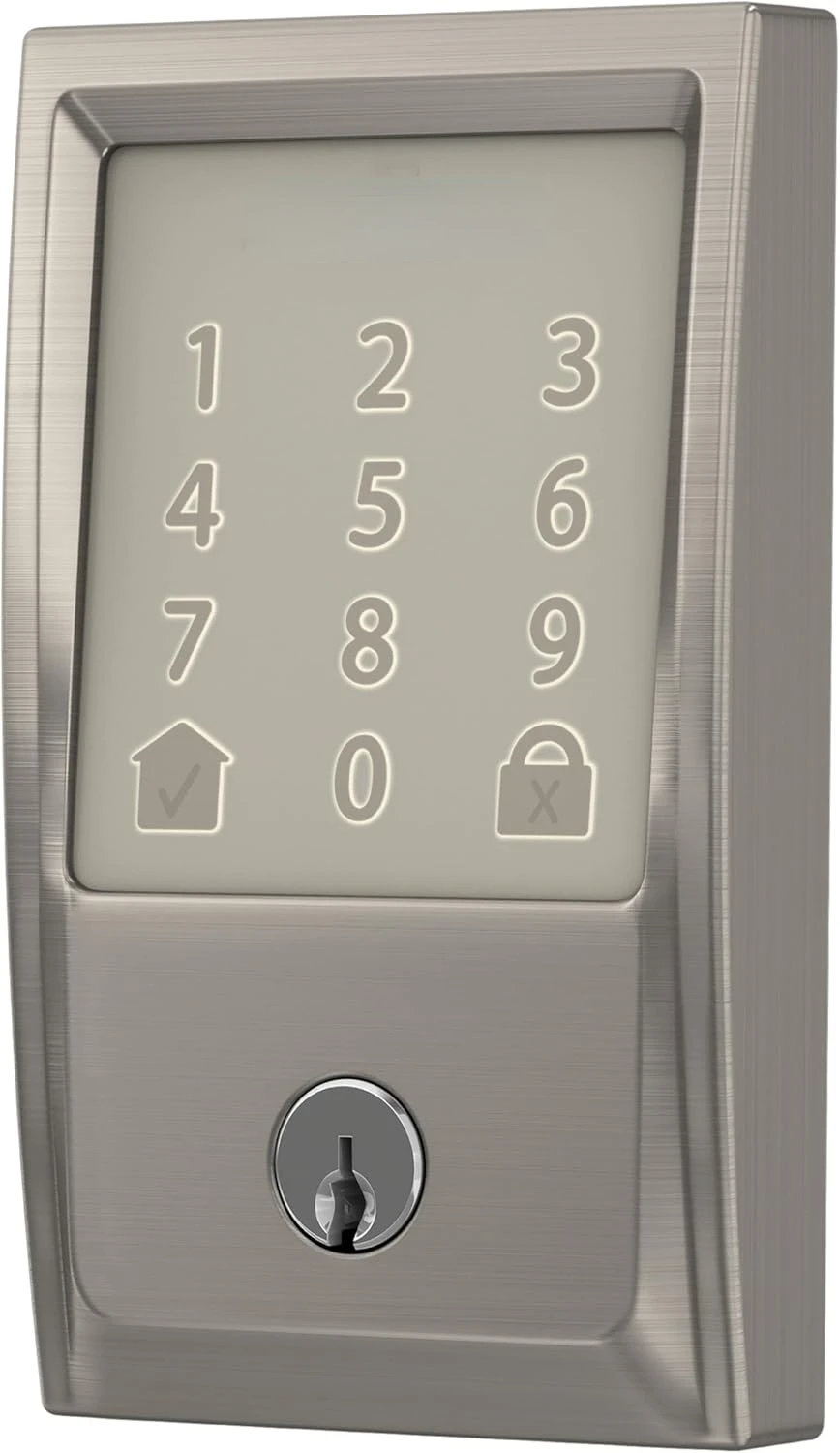 Encode Smart Wi-Fi Deadbolt with Century Trim in Satin Nickel