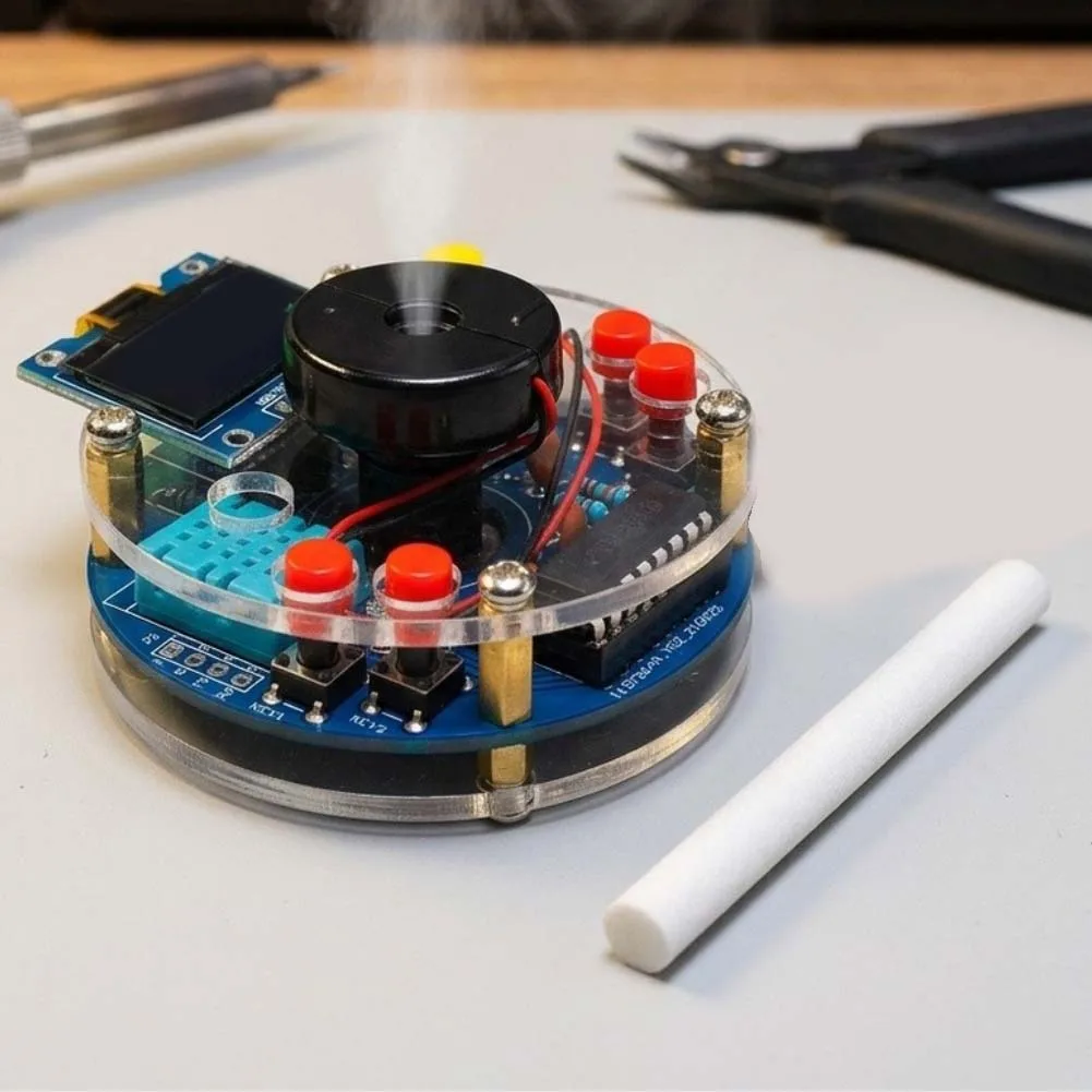 USB Humidifier DIY Kit With For Oled Display For Temp Humidity Monitor Soldering Practice Atomizer Circuit Board Black Blue For
