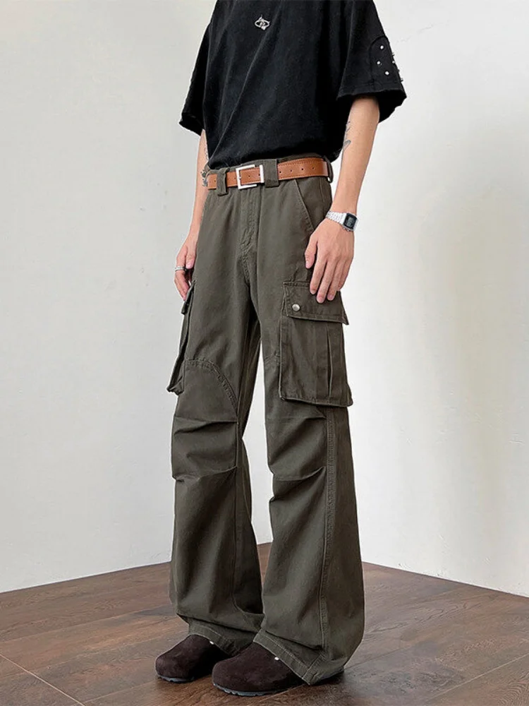 

American Retro Vibe Men's Workwear Jeans High Waist Straight Leg Loose Fit Knife Trendy And Cool Denim Pants