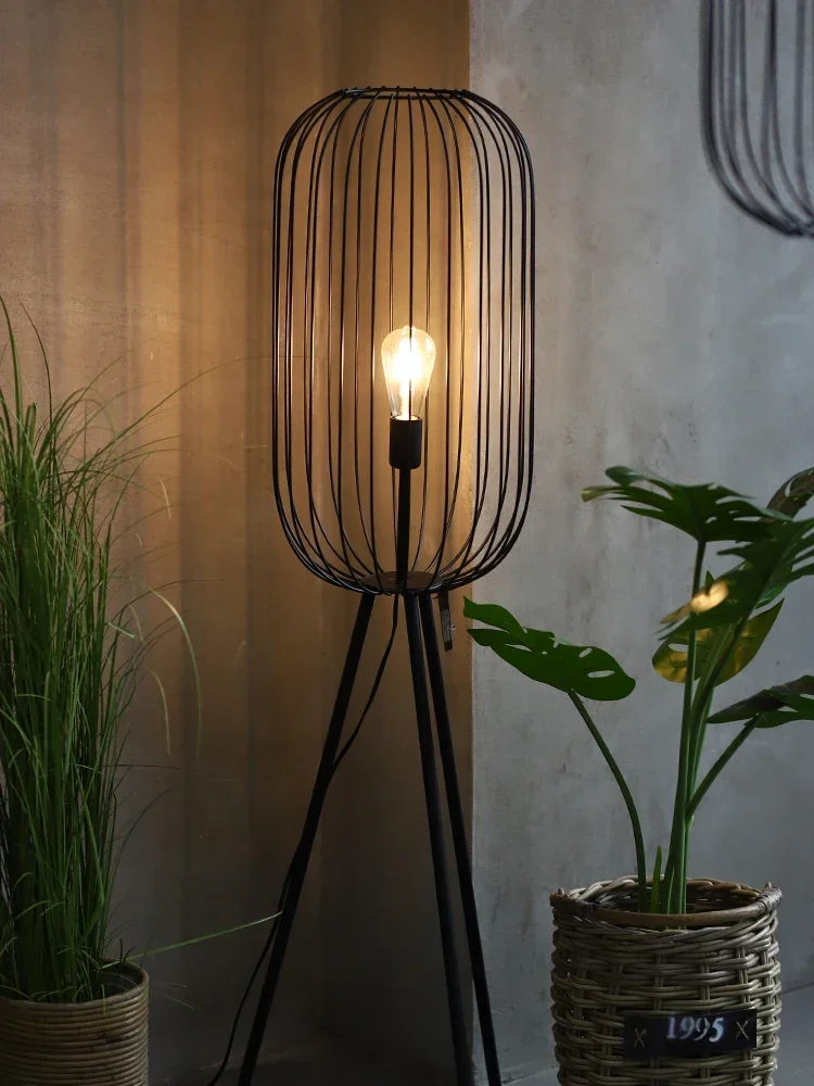 New Chinese Style Iron Birdcage Chandelier Creative Living Room Decorative Lamp